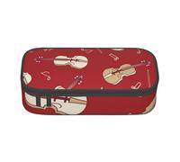CMJSGG Musique Violon Note Rouge, Trousse à Crayons, Trousse à Crayons, Trousse à Crayons de Grande capacité, Trousse à cosmétiques