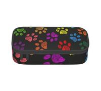 CMJSGG Patte de Chien colorée Arc-en-Ciel Animal de Compagnie Mignon, Trousse à Crayons, Trousse à Crayons, Trousse à Crayons de Grande capacité, Trousse à cosmétiques