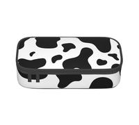 CMJSGG Peau de Vache Noire et Blanche, Trousse à Crayons, Trousse à Crayons, Trousse à Crayons de Grande capacité, Trousse à cosmétiques