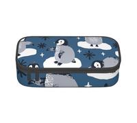 CMJSGG Pingouins Mignons et Flocons de Neige, Trousse à Crayons, Trousse à Crayons, Trousse à Crayons de Grande capacité, Trousse à cosmétiques