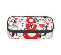 CMJSGG Pingouins Mignons pour la Saint-Valentin, Trousse à Crayons, Trousse à Crayons, Trousse à Crayons de Grande capacité, Trousse à cosmétiques