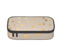 CMJSGG Pois pailletés Beige et doré, Trousse à Crayons, Trousse à Crayons, Trousse à Crayons de Grande capacité, Trousse à cosmétiques