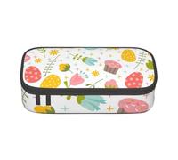 CMJSGG Printemps De Pâques avec des Fleurs Et des Oeufs, Trousse à Crayons, Trousse à Crayons, Trousse à Crayons de Grande capacité, Trousse à cosmétiques