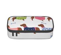 CMJSGG Pull à Motif d'animal de Compagnie, Manteau Rouge Teckel, Race de Chien, Trousse à Crayons, Trousse à Crayons, Trousse à Crayons de Grande capacité, Trousse à cosmétiques