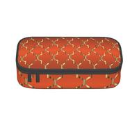 CMJSGG Quatrefoil d'or sur Orange Brûlé, Trousse à Crayons, Trousse à Crayons, Trousse à Crayons de Grande capacité, Trousse à cosmétiques