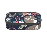 CMJSGG Renard Animal Fleur Mon Et Fille Fils, Trousse à Crayons, Trousse à Crayons, Trousse à Crayons de Grande capacité, Trousse à cosmétiques