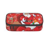 CMJSGG Renne du Père Noël et Bonhomme de Neige avec imprimé Flocon de Neige, Trousse à Crayons, Trousse à Crayons, Trousse à Crayons de Grande capacité, Trousse à cosmétiques