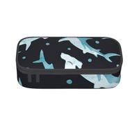 CMJSGG Requin Marteau Aquarelle, Trousse à Crayons, Trousse à Crayons, Trousse à Crayons de Grande capacité, Trousse à cosmétiques