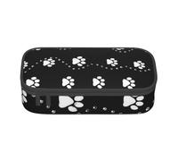 CMJSGG Style d'impression de Patte de Chien Noir, Trousse à Crayons, Trousse à Crayons, Trousse à Crayons de Grande capacité, Trousse à cosmétiques