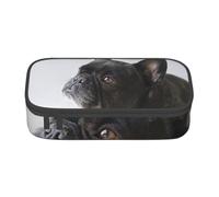 CMJSGG Sweet Pet Chiot Bouledogue français Noir Mignon, Trousse à Crayons, Trousse à Crayons, Trousse à Crayons de Grande capacité, Trousse à cosmétiques