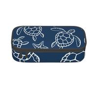 CMJSGG Tortue sur Fond Bleu, Trousse à Crayons, Trousse à Crayons, Trousse à Crayons de Grande capacité, Trousse à cosmétiques