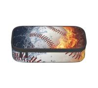 CMJSGG Une Photo d'une Balle de Baseball dans l'eau et Le feu, Trousse à Crayons, Trousse à Crayons, Trousse à Crayons de Grande capacité, Trousse à cosmétiques