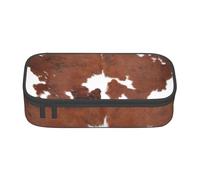 CMJSGG Vache à imprimé Animal en Peau de Vache Marron, Trousse à Crayons, Trousse à Crayons, Trousse à Crayons de Grande capacité, Trousse à cosmétiques