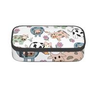 CMJSGG Vache de Dessin animé dessinée à la Main, Trousse à Crayons, Trousse à Crayons, Trousse à Crayons de Grande capacité, Trousse à cosmétiques