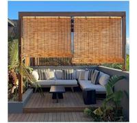 CMJYMX Store Enrouleur Rideau De Roseau 55 60 70 90 100 120 140 150cm, Store Bateau en Bambou avec Relevage, Store Venitien Bois Intimité Écran pour L'Extérieur Et L'Intérieur
