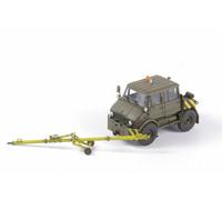 CMK 129-8055 - 1/48 Unimog U406 Doka Militaire Aéroport Tug + Barre D'Attelage -