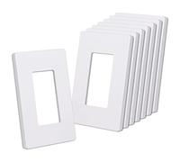 CML Lot de 8 plaques murales décoratives sans vis, blanc mat, plaques de commutation et de sortie, résistantes aux rayures et aux chocs, vis cachées, en polycarbonate, taille standard, 7,4 x 11,9 cm