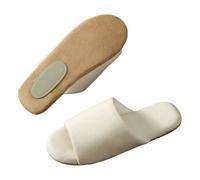 CMLDJBD Pantoufles pour Femmes Accueil Indoor Hommes Et Ménage Silencieuse Soft Bottom Open sans Glissement De Coton Coton-Beige Ouvert-38-39