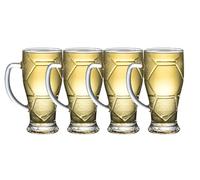 CMLLING Tasse à bière en verre de 620 ml avec poignée, tasse transparente robuste pour événements sportifs, fêtes, bar, maison, multi-usage pour jus de bière, boissons froides
