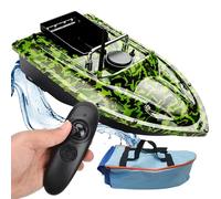 CMOLVUR Bateau de pêche télécommandé, 500 m, sans fil, avec veilleuse LED, double moteur, outil de pêche, appât de pêche à distance