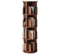 CMOLVUR Bibliothèque rotative en bois massif, étagère ronde à 360°, bibliothèque sur pied pour enfants et adultes, étagère d'angle