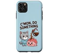 Cmon Do Something Coffee Brain Cat Office Coque pour iPhone 11 Pro Max
