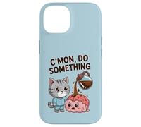 Cmon Do Something Coffee Brain Cat Office Coque pour iPhone 14