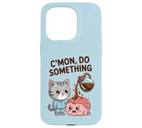Cmon Do Something Coffee Brain Cat Office Coque pour iPhone 15 Pro