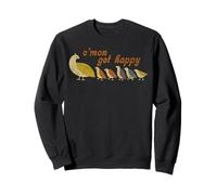 C'mon Get Happy Motif Famille de cailles rétro Sweatshirt