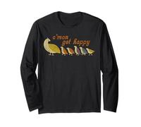 C'mon Get, Happy Retro Quail Family Design Mignon Manche Longue