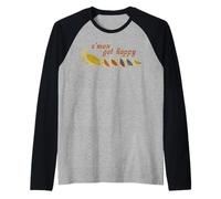 C'mon Get, Happy Retro Quail Family Design Mignon Manche Raglan