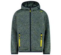 CMP - Boy's Jacket Fix Hood Jacquard Knitted - Veste polaire - 116 - bluestone / winter sun