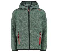 CMP - Boy's Jacket Fix Hood Jacquard Knitted - Veste polaire - 128 - alpine / deep mint
