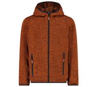 CMP - Boy's Jacket Fix Hood Jacquard Knitted - Veste polaire - 176 - orange / antracite