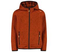 CMP - Boy's Jacket Fix Hood Jacquard Knitted - Veste polaire - 98 - brick / nero