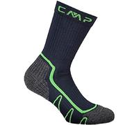 CMP - Kid's Trekking Sock Poly Mid - Chaussettes de randonnée - EU 25/27 - b blue / verde fluo