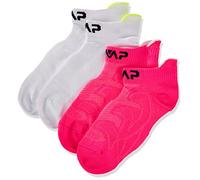 CMP - Chaussettes de fitness ultralégères pour enfants, Blanc-Rose Fluo, 31/33