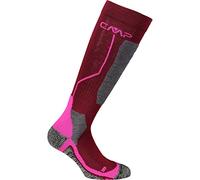 CMP - Chaussettes de ski unisexe en laine, Bordeaux-Rose Fluo, 39/42