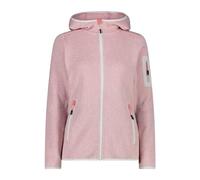 CMP Femme Veste en Knit-Tech pour avec Capuche Fixe, Rose-Blanc, D38 EU