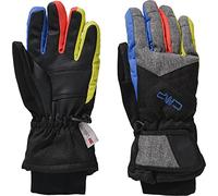 CMP - Gants de ski enfant en sergé, Noir-Royal-Limeade, 5.5