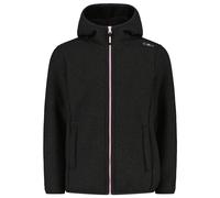 CMP - Girl's Jacket Fix Hood Bonded Knitted w. Fur - Veste polaire - 110 - carbone melange