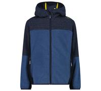 CMP - Kid's Jacket Fix Hood Jacquard Knitted - Veste polaire - 110 - bluestone / b blue
