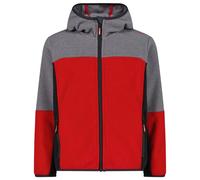 CMP - Kid's Jacket Fix Hood Jacquard Knitted - Veste polaire - 98 - ferrari / grey