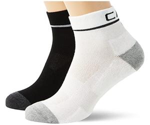 CMP - Lot double de chaussettes de course en coton, blanc noir, 46/48