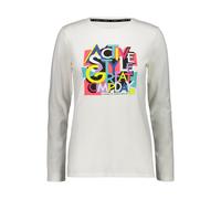 CMP Manches Chemise Femme T-Shirt Crème Élastique Motif Graphique Jersey Stretch