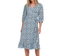 CMP ONLOLIVIA 3/4 Wrap MIDI Dress WVN Noos Robe, Blue Fog/OOP : Uneven Dot, L Femme