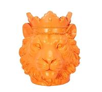 CMP Paris Cache Pot Tête De Lion Couronné en Magnesia - Orange - H 35 X D 30 Cm