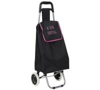 CMP Paris - Chariot De Course Motif Hashtag - 2 Roues - L 35 Cm X H 93.5 Cm - Noir/Rose