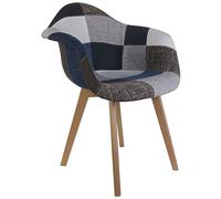 CMP Paris Fauteuil Patchwork - Bleu Et Gris