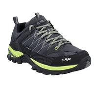 CMP Rigel Low Trekking Shoes WP Homme Chaussures de randonnée, Gris Vert Lime Antracite Limegreen, 43 EU